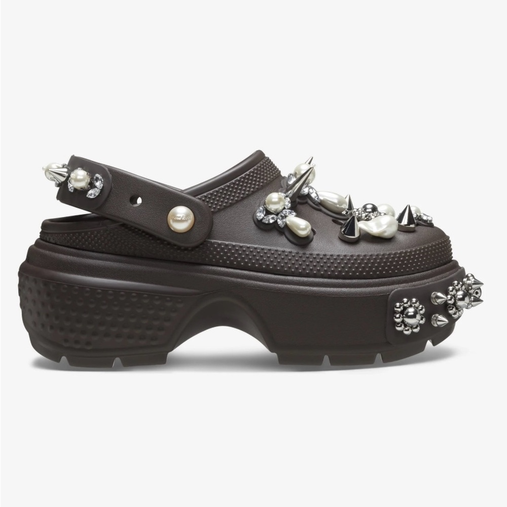 SIMONE ROCHA X CROCS Embellished Stomp Clogs Espresso